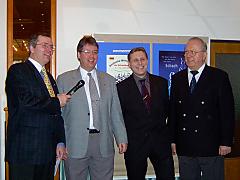 Eröffnung mit Dr. Jordan, Bürgermeister Kütbach, Hotelmanager Aßmann und DSB-Vizepräsident Wölk (v.l.)