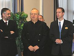 Ehrengäste zur Eröffnung: Bürgermeister Dr. Krupp, Siegfried Wölk und Hoteldirektor Bade
