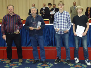 Siegerehrung Gruppe - B: Marko Sponheim, Hans-Joachim Czikuß, Janek Elkmann, Dominik Will