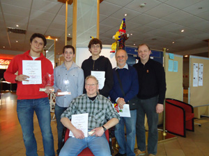 Siegerehrung Gruppe - C: Konstantin Berger, Patrick Wambach, Heinz Rummelshaus, Daniel Vossen, Franjo Buljovcic, Hermann Enneking