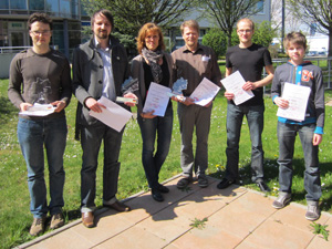 Siegerehrung Gruppe - D: Sebastian Wagner, Kevin Nestler, Claudia Meffert, Joachim Grube, Benjamin Stephany, Maximilian Garbe