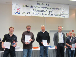 Siegerehrung Gruppe - B: Daniel Grötzbach, Martin Fenner, Ralf Schöngart, Phillip Röder, Alexander Franzke