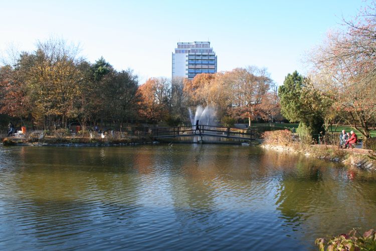 Parklandschaft in unmittelbarer Nähe des Wyndham Garden Hotels